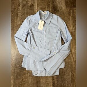 Caroline Constas Pale Blue Tailored Poplin Shirt